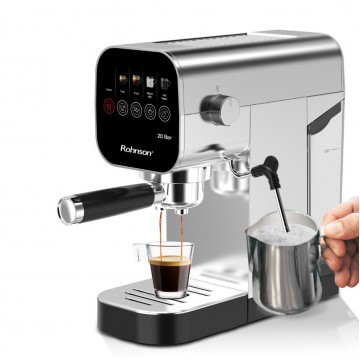 Rohnson Μηχανή Espresso 1360W Πίεσης 20bar Ασημί R-98100